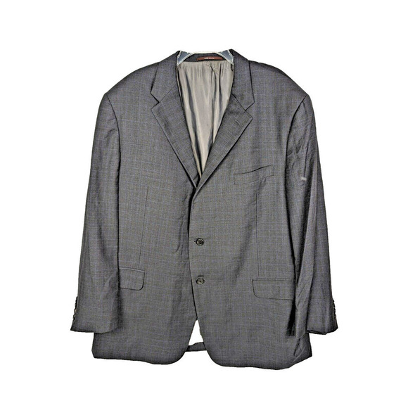 Hickey Freeman Addison Super 150's Navy Windowpane Loro Piana Wool Blazer 50R - Picture 1 of 14